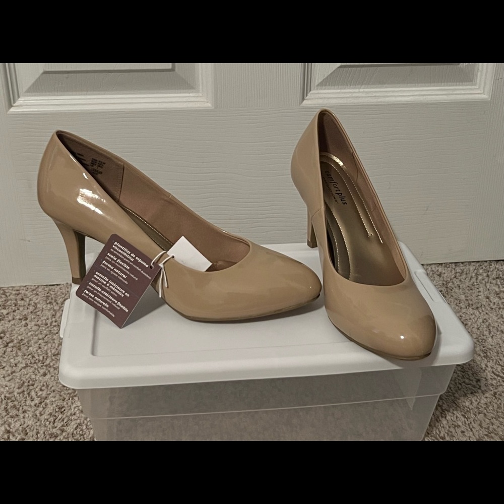Comfort plus tan heels from Payless